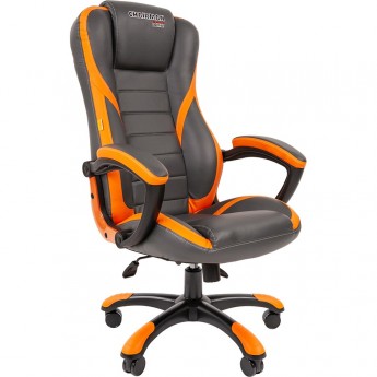 Игровое кресло CHAIRMAN GAME 22 экопремиум серый/оранжевый